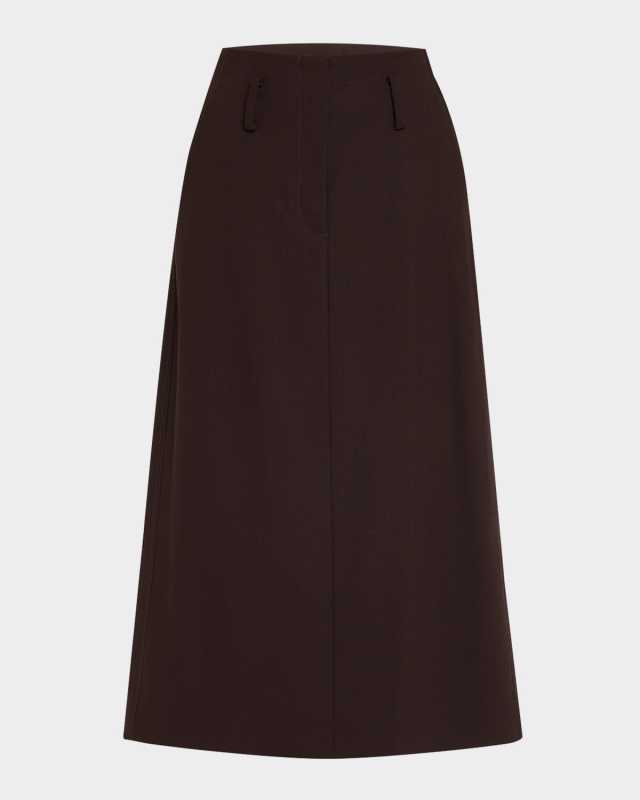 Milan Wool-Blend Midi Skirt